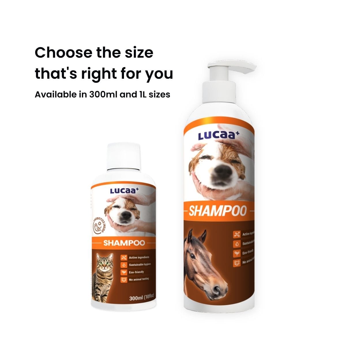 Probiotic shampoo available in 300ml and 1 litre sizes