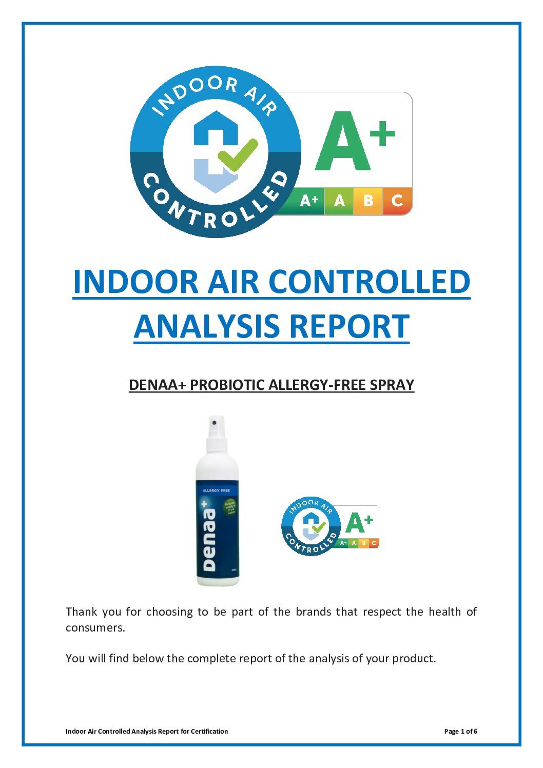 Probiotic Spray Earns Top Indoor Air Quality Rating