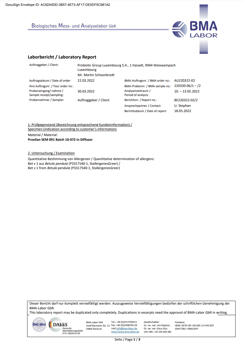 Probiotic Air Optimiser Diffuser Test – Pollen