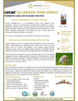 LUCAA+ Pet Probiotic Allergen-Free Spray | Ingenious Probiotics