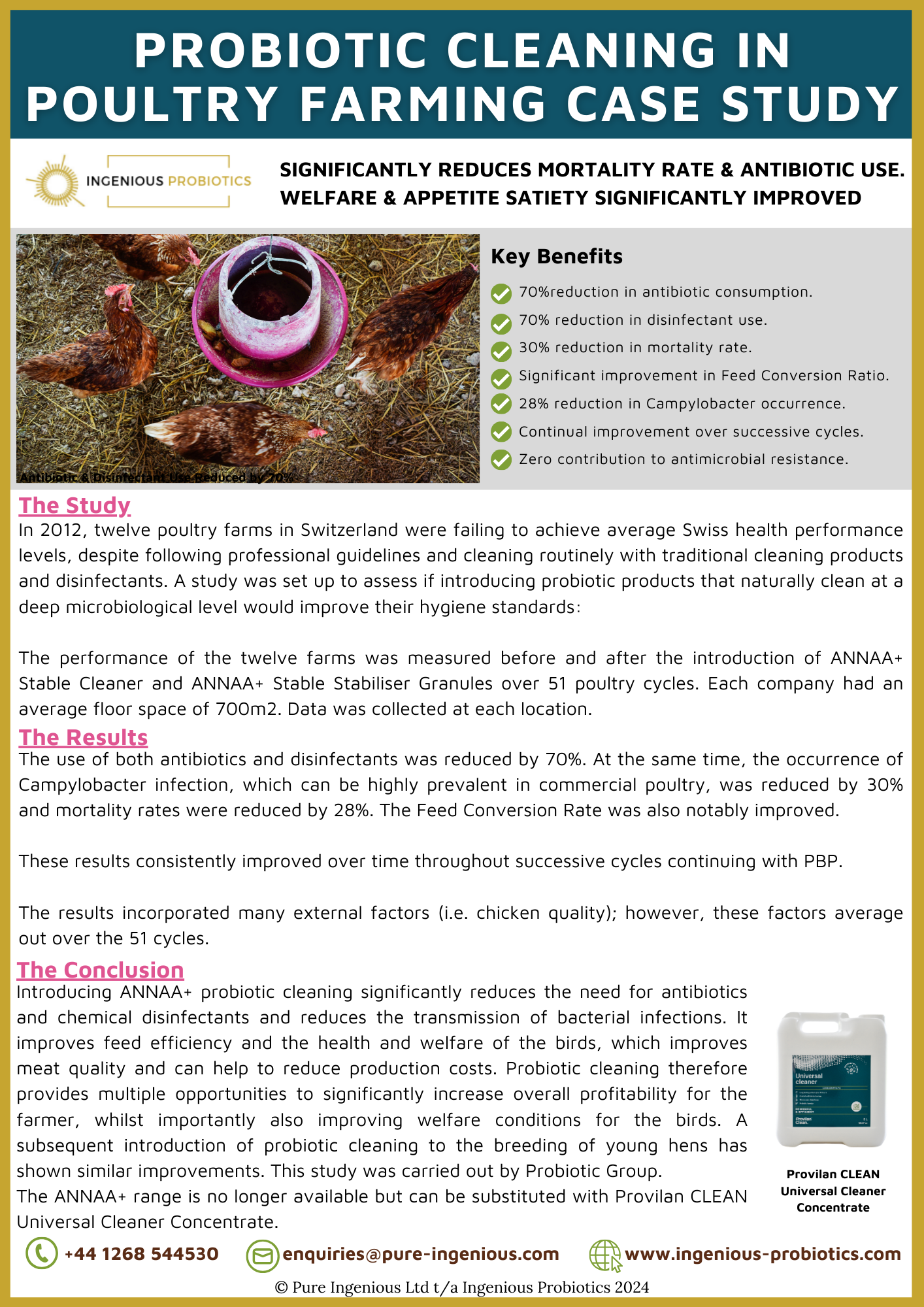 Probiotic Cleaning Improves Poultry Farm Health and Mortality Rates