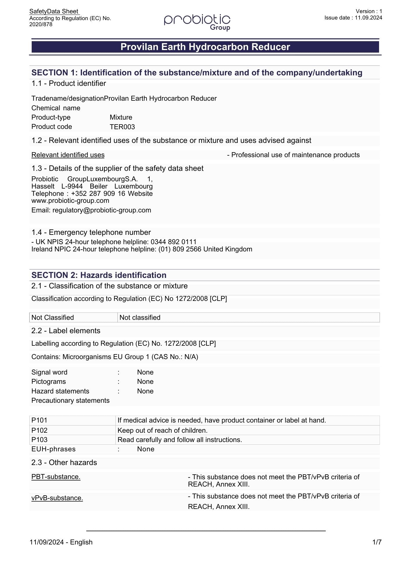 Provilan Earth Hydrocarbon Reducer | Ingenious Probiotics