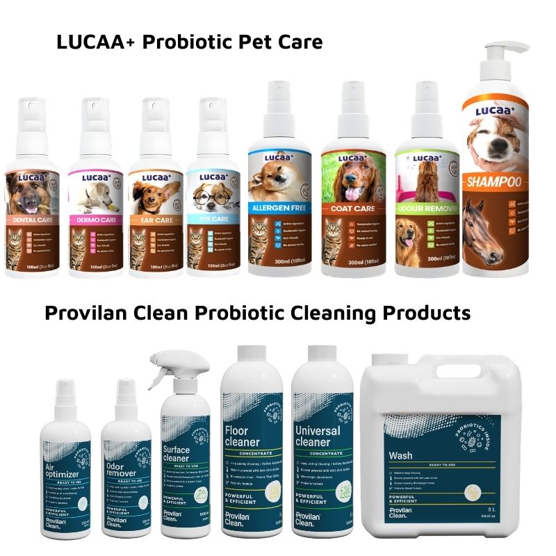 LUCAA+ probiotic pet care and Provilan Clean probiotic cleaning product ranges for retailers