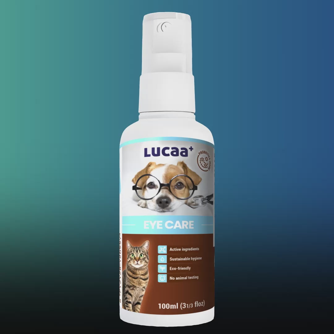 360 degree view of LUCAA+ Probiotic Eye Care spray for dogs and cats