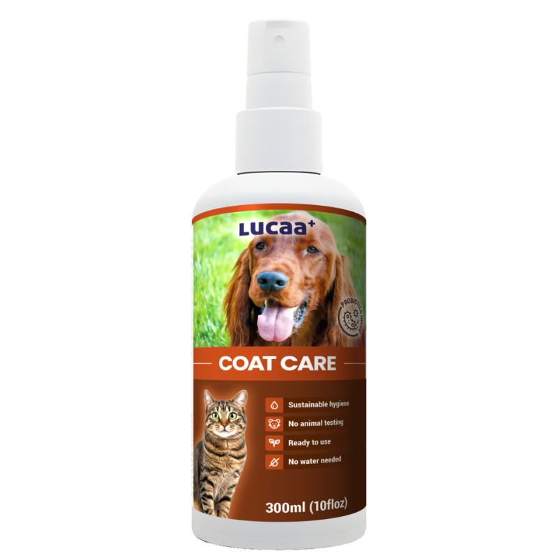 probiotic coat care spray for dogs and cats that detangles fur and restores natural shine