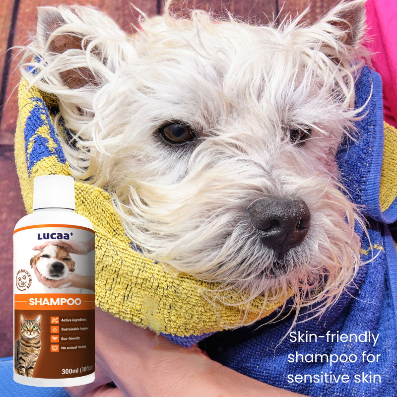 Probiotic pet shampoo that soothes itchy, sensitive skin and supports natural skin balance. Gentle for regular use.